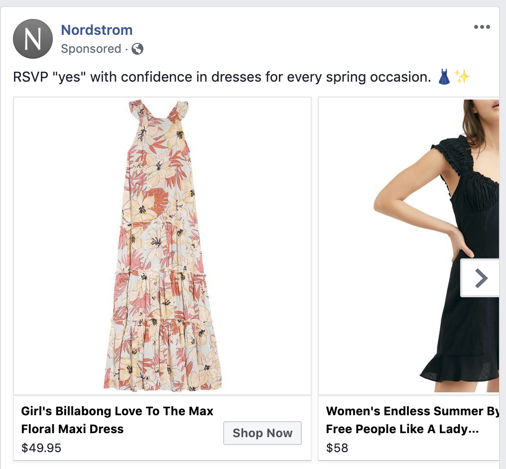Catálogo de produtos no facebook ads