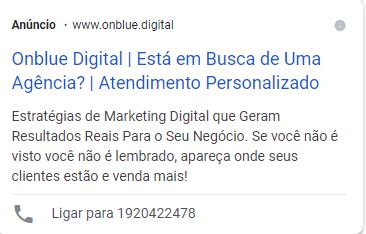 Extensão de Chamada nos Anúncios